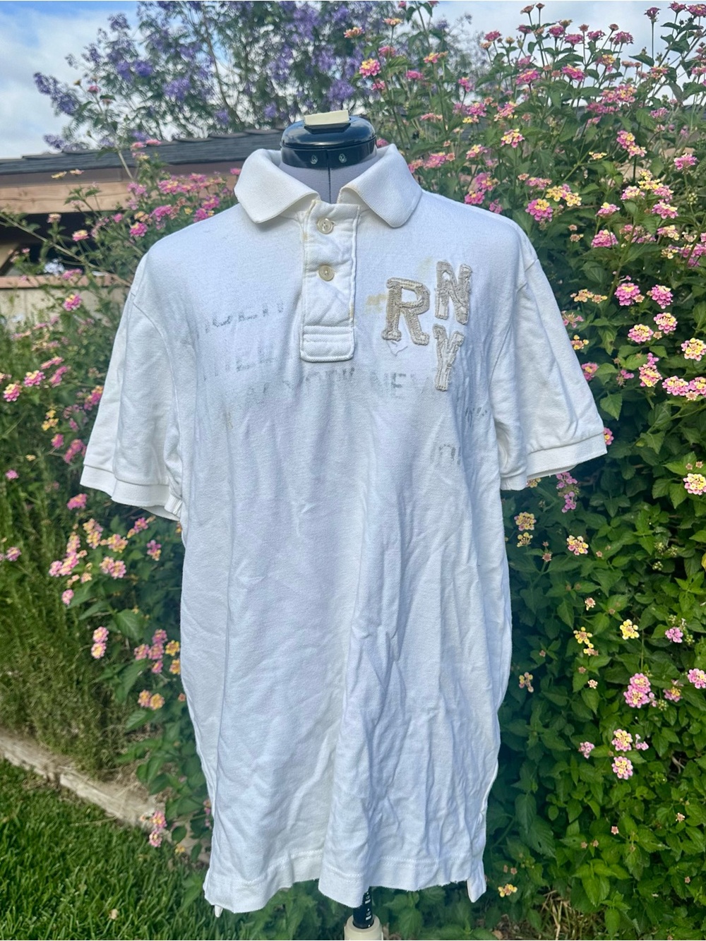Ruehl No.925 White Men's Polo with Embroidered RNY Chest Size XXL